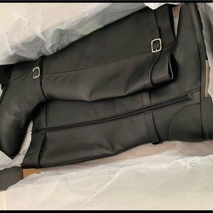 Tall Leather Boots, Extended Calf